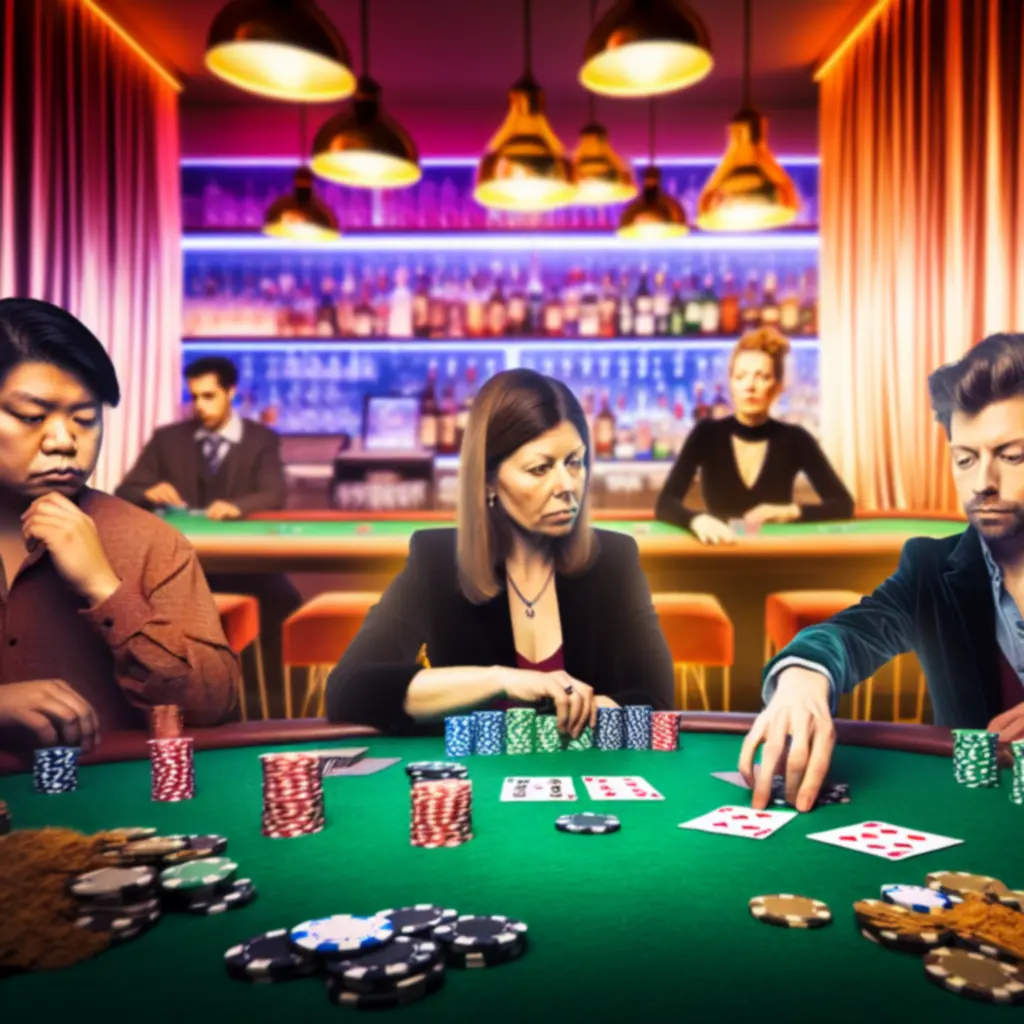 Akcja podczas turnieju pokerowego w nowoczesnym wnętrzu SportView Lounge