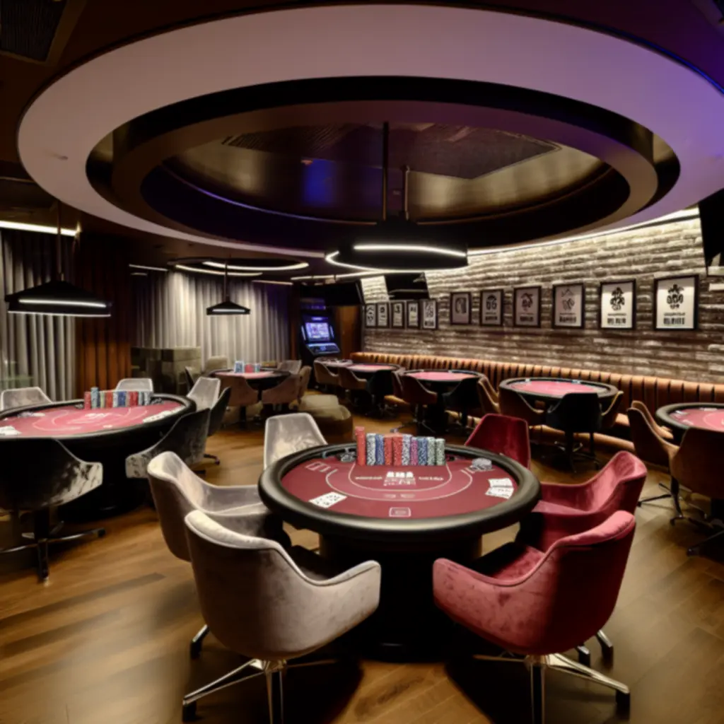 Sala pokerowa SportView Lounge z profesjonalnymi stołami turniejowymi