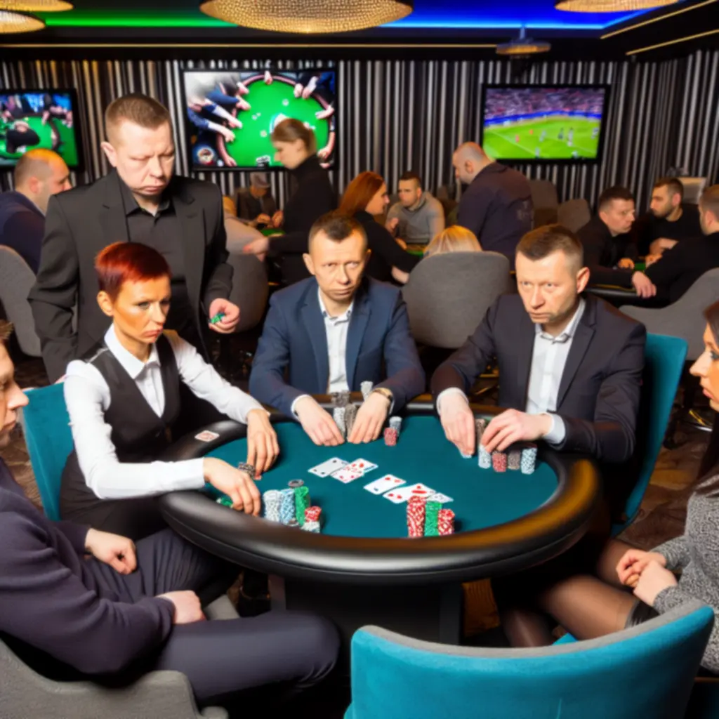 Trwający turniej pokerowy w SportView Lounge